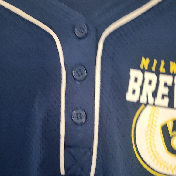 Majestic Blue Milwaukee Brewers Shirt - Picture 7 of 7